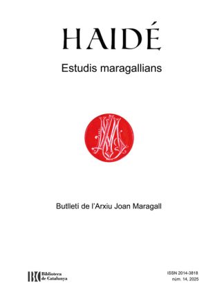 Haidé. Estudis maragallians. Bitlletí de l'Arxiu Joan Maragall. Núm. 14
